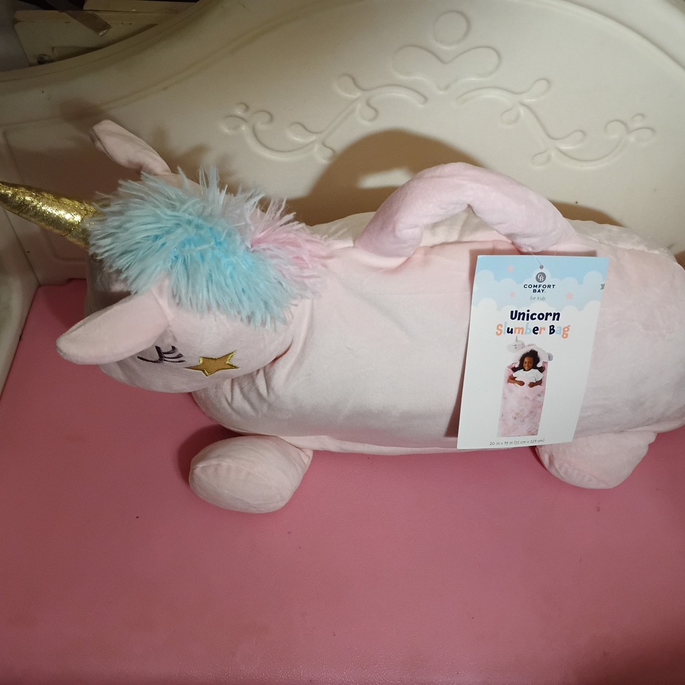 Cozy Unicorn Sleep Bag for Kids - Pink and Blue